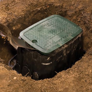 Click here to see Rainbird VBSTDH Rain Bird Standard Valve Box with Green Locking Lid - VB-STD-H (A11408)