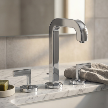 Click here to see  39135001 AXOR Citterio Widespread Faucet with Lever Handles and Pop-Up Drain, 1.2 GPM, WaterSense, Brushed Nickel - 39135001