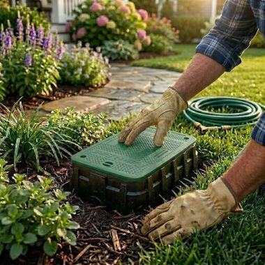Click here to see Rainbird VBJMBL Rain Bird Standard Lid For Jumbo Valve Boxes, Green - VBJMBL 
