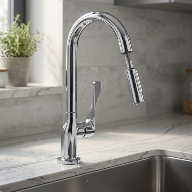 Click here to see  39835001 AXOR Citterio High-Arc Pull-Down Kitchen Faucet, 1.75 GPM, MagFit Magnetic Docking, Chrome - 39835001