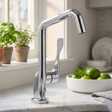 Click here to see Axor 39850001 AXOR Citterio Kitchen Faucet, Single Spray, 1.5 GPM, Chrome - 39850001
