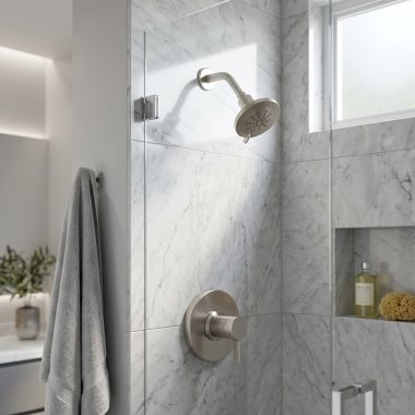 Click here to see Danze D501530BNT Danze Amalfi Single Function Shower Trim Kit, Lever Handle, WaterSense, 1.75 GPM, Brushed Nickel - D501530BNT