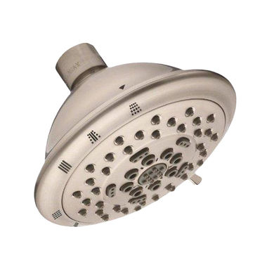 Click here to see Gerber D460036BN Danze Florin 4.5in Five-Function Wall-Mount Shower Head with Air Injection Technology, 2.5 GPM, Brushed Nickel - D460036BN
