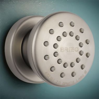 Click here to see Brizo 84110-NK Brizo Essential Round Body Spray with Touch-Clean Finish Spray Face, 1.75 GPM, Brilliance Luxe Nickel - 84110-NK