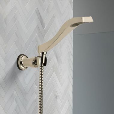 Click here to see Delta 55051-PN Delta Dryden Single-Setting Adjustable Wall Mount Hand Shower, Touch-Clean, 2.5 GPM, Polished Nickel - 55051-PN