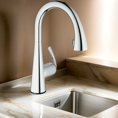 Click here to see Grohe 30226000 Grohe Ladylux3 Cafe Touch Kitchen Faucet w/ Grohtherm - StarLight Chrome - 30226000