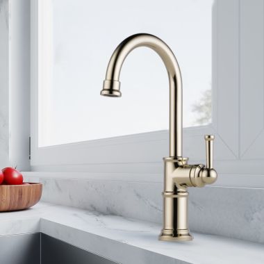 Click here to see Brizo 61025LF-PN Brizo Artesso Single-Handle Bar Faucet, Lever Handle, ADA, 1.8 GPM, Brilliance Polished Nickel - 61025LF-PN