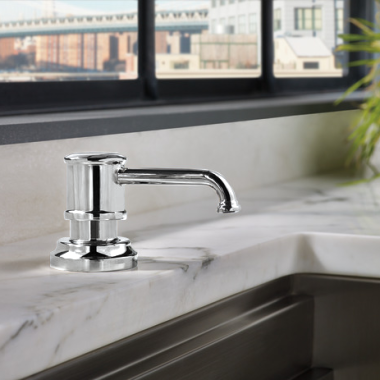 Click here to see Brizo RP75675PC Brizo Artesso Soap/Lotion Dispenser, 13-ounce, Polished Chrome - RP75675PC