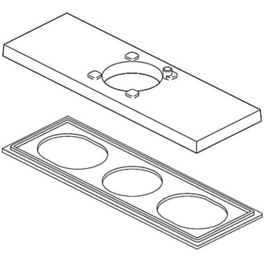 Click here to see Delta RP75406 Delta RP75406 Chrome Escutcheon (3-Hole)