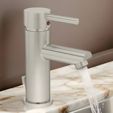 Click here to see Symmons SLS-3512-STN Symmons Dia Single Handle Lavatory Faucet with Pop-up Drain, Deck Mount, Metal Construction, Rounded Design, Satin Nickel - SLS-3512-STN