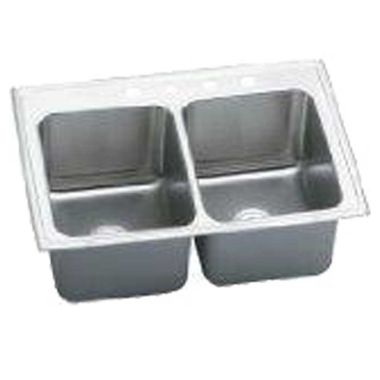 Click here to see Elkay DLRQ332212X Elkay DLRQ332212X 18 Gauge 33-In X 22-In X 12.125-In Double Bowl Kitchen Sink