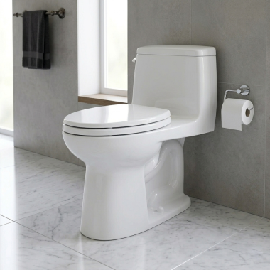 Click here to see Toto MS854114E#01 TOTO Eco UltraMax One-Piece Elongated Toilet with SoftClose Seat, 1.28 GPF, Cotton White - MS854114E#01