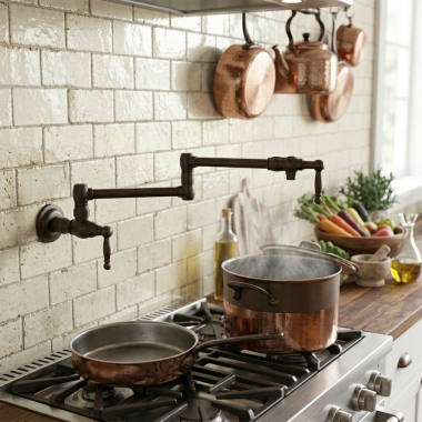 Click here to see Newport Brass 9482/10B Newport Brass Nadya Wall-Mount Pot Filler, Oil Rubbed Bronze - 9482/10B