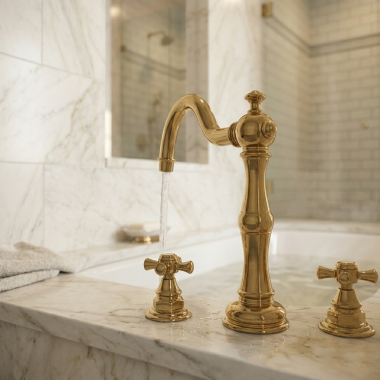 Click here to see Newport Brass 3-1006/06 Newport Brass Fairfield Roman Tub Filler Faucet, Cross Handle - Antique Brass - 3-1006/06