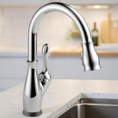 Click here to see Delta 9178T-DST Delta Leland Pull-Down Kitchen Faucet, Single Handle, Touch2O, DIAMOND Seal, MagnaTite, 1.8 GPM, Chrome - 9178T-DST