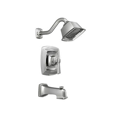 Click here to see Moen T2163EP Moen Boardwalk Posi-Temp Tub and Shower Faucet, 1.75 GPM, 1-Function, Single Lever Handle, Eco-Performance, Diverter Spout, Chrome - T2163EP