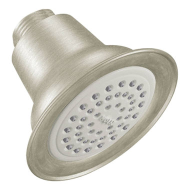 Click here to see Moen CL6303BN Moen Transitional Single-Spray Function Shower Head, Full Spray, 1/2in IPS Connection, 3-1/2in Diameter Spray Head, 2.5 GPM, Brushed Nickel - CL6303BN