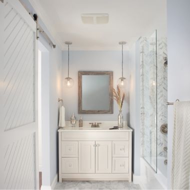 Click here to see Broan SPK110 Broan-NuTone Sensonic Speaker Fan with Bluetooth Wireless Technology, 110 CFM, 1.0 Sones - SPK110