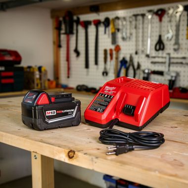 Click here to see Milwaukee 48-59-1813 Milwaukee M18 REDLITHIUM XC3.0 Battery and Charger Starter Kit - 48-59-1813 