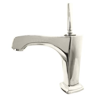 Click here to see Kohler 16230-4-SN Kohler Margaux Single-Handle Polished Nickel Bathroom Faucet with Touch-Activated Drain, 1.2 GPM, Joystick Handle, Single-Hole, Metal - K-16230-4-SN
