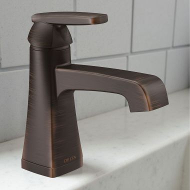 Click here to see Delta 564-RBMPU-DST Delta Ashlyn Single-Handle Bathroom Faucet with Metal Push Pop-Up, 1-Hole, DIAMOND Seal, 1.2 GPM, Venetian Bronze - 564-RBMPU-DST