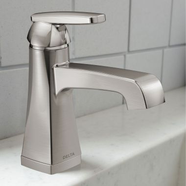 Click here to see Delta 564-SSMPU-DST Delta Ashlyn Single-Handle Bathroom Faucet with Metal Push Pop-Up, 1-Hole, DIAMOND Seal, 1.2 GPM, Stainless - 564-SSMPU-DST