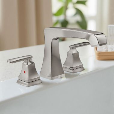 Click here to see Delta T2764-SS Delta Ashlyn Two-Handle Roman Tub Faucet Trim, Angular Spout, Lever Handles, ADA-Compliant, Stainless - T2764-SS