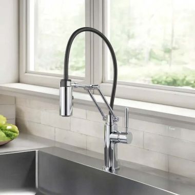 Click here to see  63221LF-PC Brizo Solna Single-Handle Articulating Pull-Down Kitchen Faucet, 1.8 GPM, Polished Chrome - 63221LF-PC