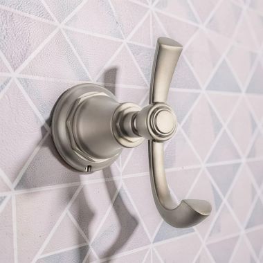 Click here to see  693561-NK Brizo Rook Double Robe Hook, Brilliance Luxe Nickel - 693561-NK