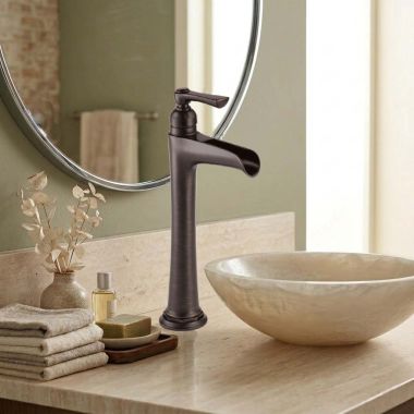 Click here to see  65461LF-RB Brizo Rook Single-Handle Vessel Lavatory Faucet With Channel Spout, Less Drain, 1.5 GPM, Brilliance Luxe Gold - 65461LF-RB