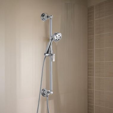 Click here to see Brizo 88761-PC Brizo Rook Three-Function Hand Shower with Slide Bar, H2Okinetic, WaterSense, 1.75 GPM, Polished Chrome - 88761-PC