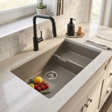 Click here to see  519456 Blanco Precis Cascade SILGRANIT Undermount Sink, Truffle - 519456