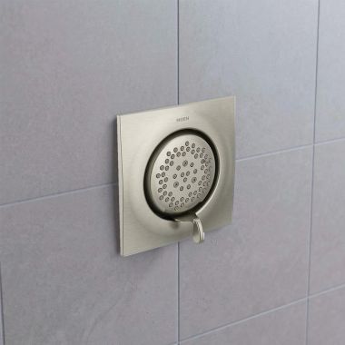 Click here to see  TS1420BN Moen Mosaic 3 Inch Two Function Square Body Spray with Full Spray, Targeted Massage, 2.0 GPM, Brushed Nickel - TS1420BN