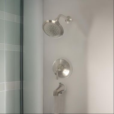 Click here to see Kohler T16113-4A-BN Kohler Revival R-Temp Brushed Nickel Bath and Shower Faucet Trim with Lever Handles, Brass, 1/2-inch Connection Size, NPT,  - K-16213-4A-BN