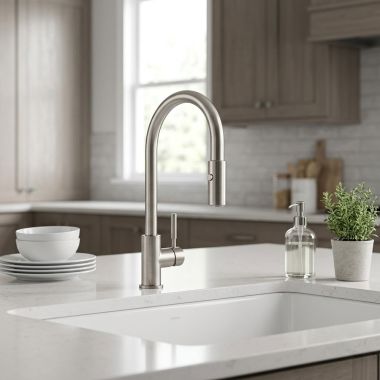 Click here to see Rohl R7520SS Rohl Lux Pull-Down Kitchen Faucet, 1.8 GPM, Stainless Steel - R7520SS