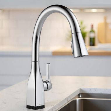 Click here to see Delta 9183T-DST Delta Mateo Pull-Down Kitchen Faucet, Touch2O, ShieldSpray, Single Handle, DIAMOND Seal, MagnaTite, ADA, 1.8 GPM, Chrome - 9183T-DST