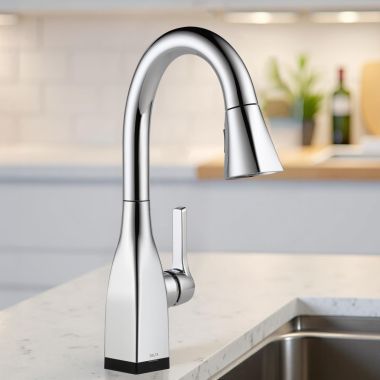 Click here to see Delta 9983T-DST Delta Mateo Pull-Down Bar/Prep Faucet With Touch2O, Single Handle, DIAMOND Seal, MagnaTite, ADA, 1.8 GPM - Chrome - 9983T-DST