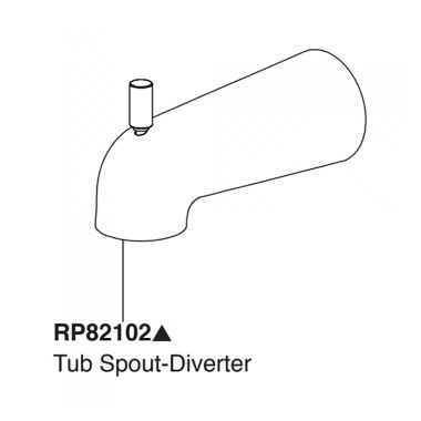 Click here to see Peerless RP82102BN Peerless Precept Slip-On Diverter Tub Spout, 10 GPM, Brushed Nickel - RP82102BN