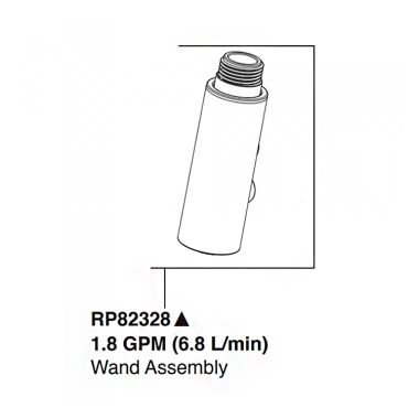 Click here to see Peerless RP82328 Peerless Precept Series Two-Function 1.8 GPM Wand Assembly, Chrome - RP82328