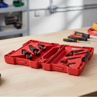 Click here to see Milwaukee 48-89-9224 Milwaukee Step Drill Bit Set with Rapid Strike Tip, 6-Piece (#1, #4, #6, #7, #8, #9), 3-Flat Secure Grip Shanks - 48-89-9224