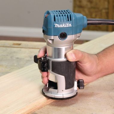 Click here to see Makita RT0701C Makita  1-1/4 HP Compact Corded Router, 6.5 AMP Motor, 10000-30000 RPM Variable Speed, with Fixed Base - RT0701C