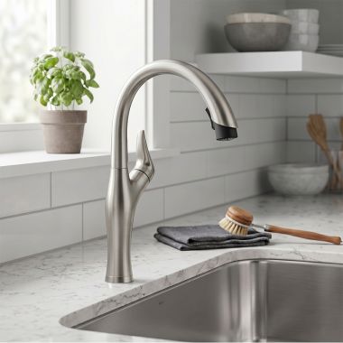 Click here to see BLANCO 442037 Blanco Artona Single Handle Pull-Down Kitchen Faucet, 1.5 GPM, Stainless - 442037