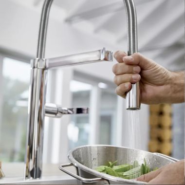 Click here to see Blanco 441405 Blanco Culina Single Handle Semi-Pro Pull-Down Kitchen Faucet, 1.8 GPM, Chrome - 441405
