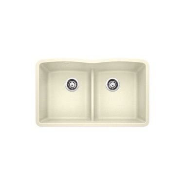 Click here to see Blanco 442076 Blanco 442076 Biscuit Diamond Equal Double-Bowl Sink, Low-Divide