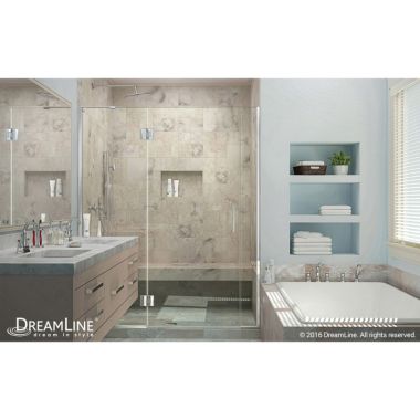 Click here to see DreamLine D3300672L-01 DreamLine Unidoor-X D3300672L-01 Frameless Hinged Shower Door, 60-60 1/2 in. W x 72 in. H, Chrome