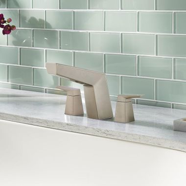 Click here to see Pfister RT6-5LPMK Pfister Arkitek Two-Handle Roman Tub Trim, 18 GPM, Lever Handles, Metal, Brushed Nickel - RT6-5LPMK