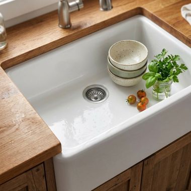 Click here to see  MHK110-28WH Franke Manor House Apron-Front Ceramic Sink, 27.6