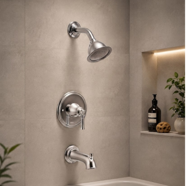 Click here to see  T2183EP Moen Dartmoor Posi-Temp Tub/Shower Faucet, 1.75 GPM, 1-Function, Single Lever Handle, M-PACT, Eco-Performance, Chrome - T2183EP