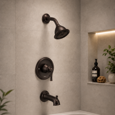 Click here to see  T2183EPORB Moen Dartmoor Posi-Temp Single-Handle Tub/Shower Trrim, 1.75 GPM, Oil Rubbed Bronze - T2183EPORB