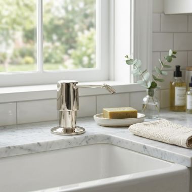 Click here to see Mountain Plumbing Products MT125/PN MTN PLUMBING MT125/PN DELUXE SOLID BRASS SOAP & LOTION DISPENSER POLISHED NICKEL